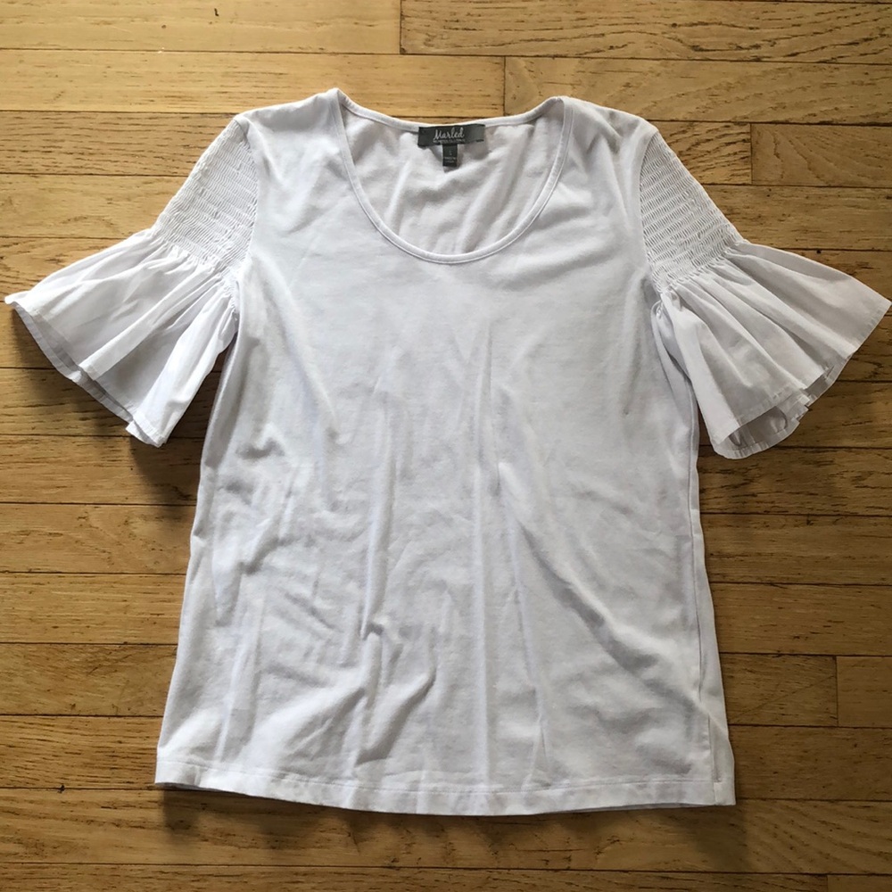 Marled white tee